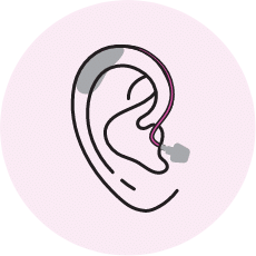 Open Behind-the-Ear hearing aids illustration